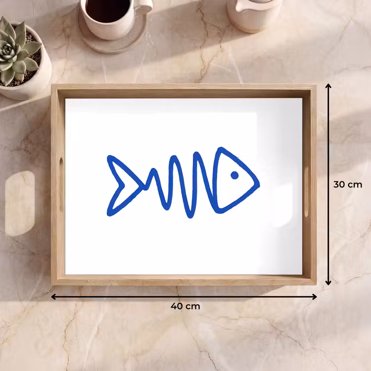 Vassoio - Pesce - Minimalista - Blu - Linea — 7