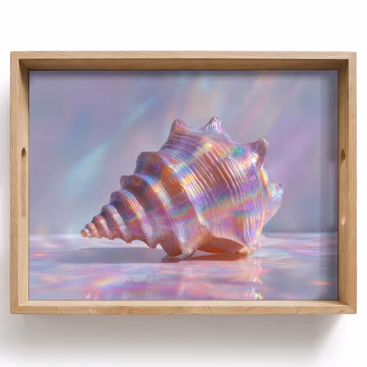 Vassoio - Conchiglia - Lucido - Tonalità arcobaleno — 1