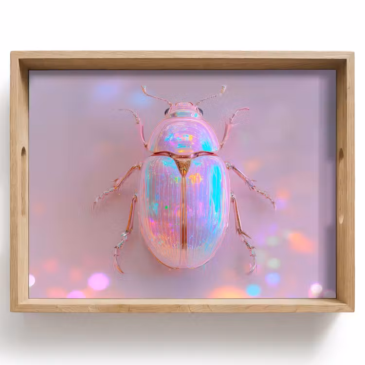 Vassoio - Maggiolino - Metallizzato - Effetto luce - Rosa — 1