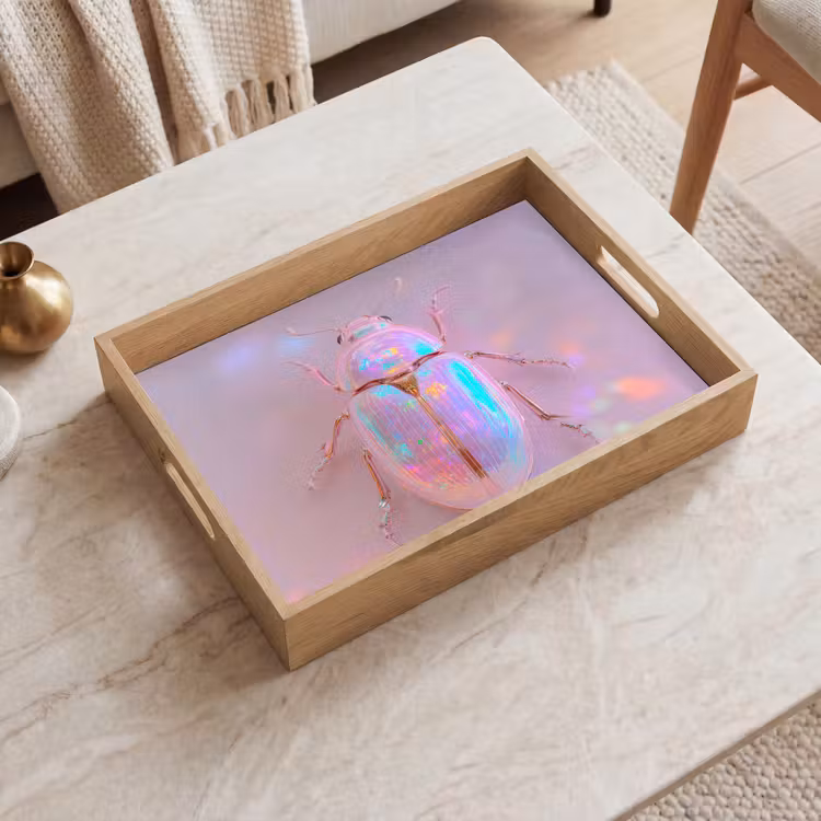 Vassoio - Maggiolino - Metallizzato - Effetto luce - Rosa — 2