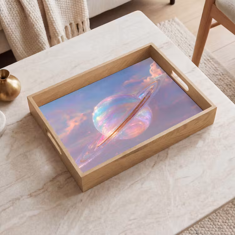 Vassoio - Pianeta - Cielo - Nuvole - Tinte pastello — 2