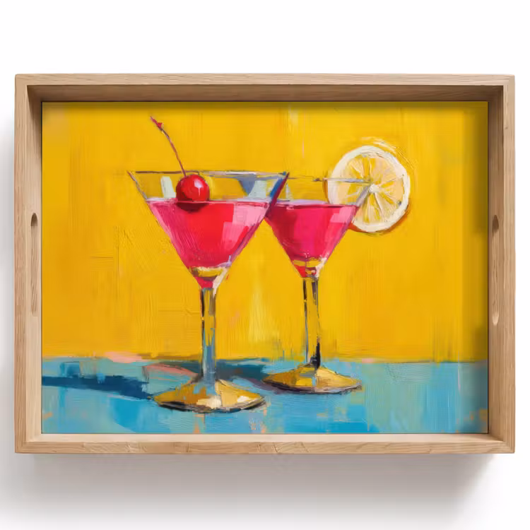 Vassoio - Bicchieri - Cocktail - Limone - Ciliegia — 1