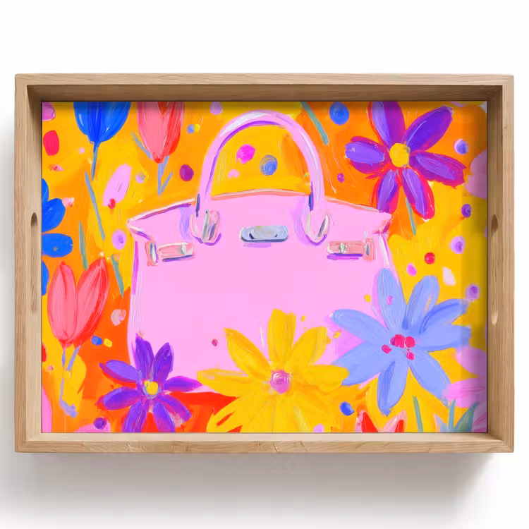 Vassoio - Borsa - Rosa - Fiori — 1