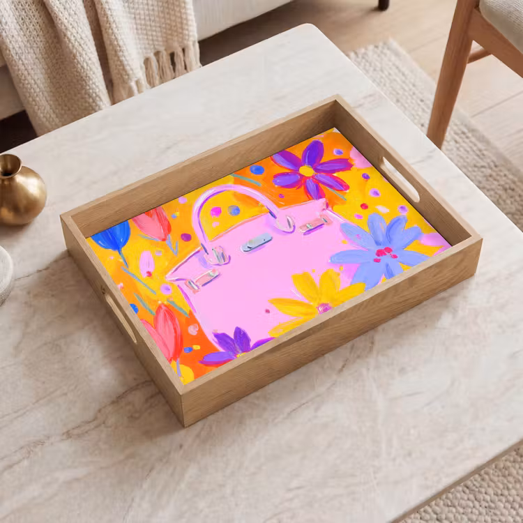 Vassoio - Borsa - Rosa - Fiori — 2