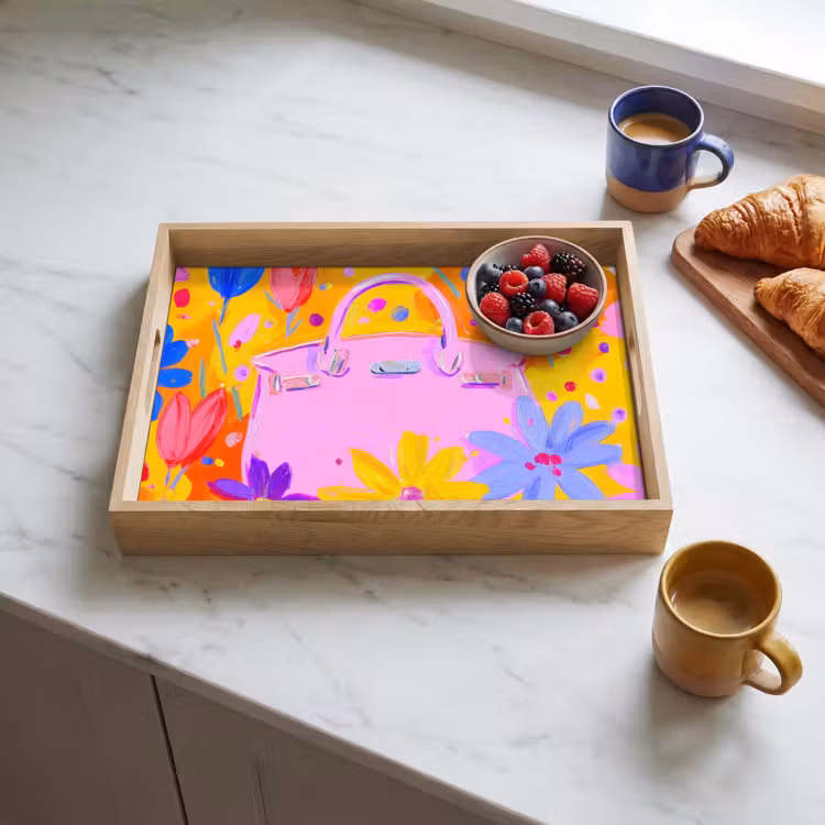 Vassoio - Borsa - Rosa - Fiori — 3