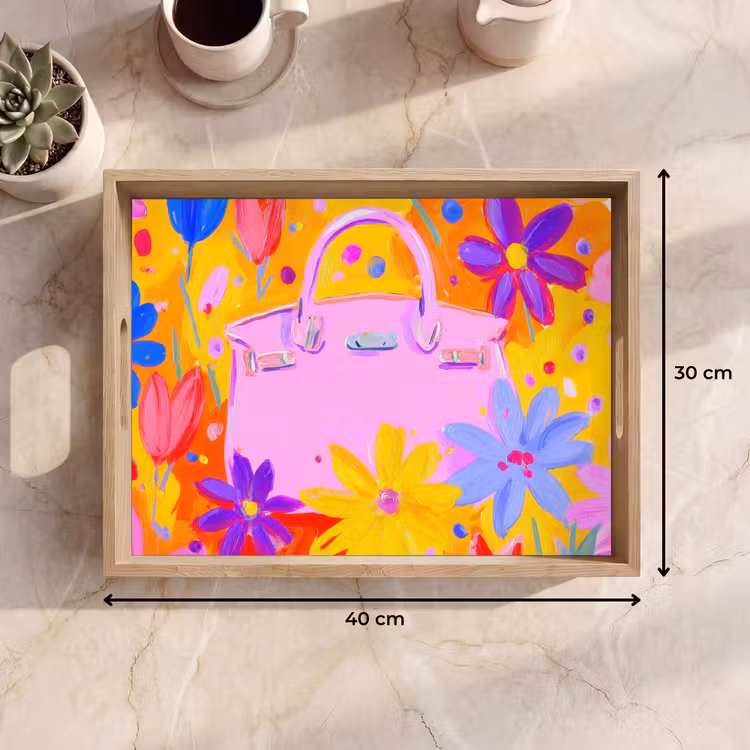 Vassoio - Borsa - Rosa - Fiori — 7
