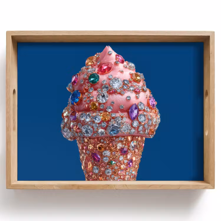 Vassoio - Cono gelato - Strass - Blu — 1