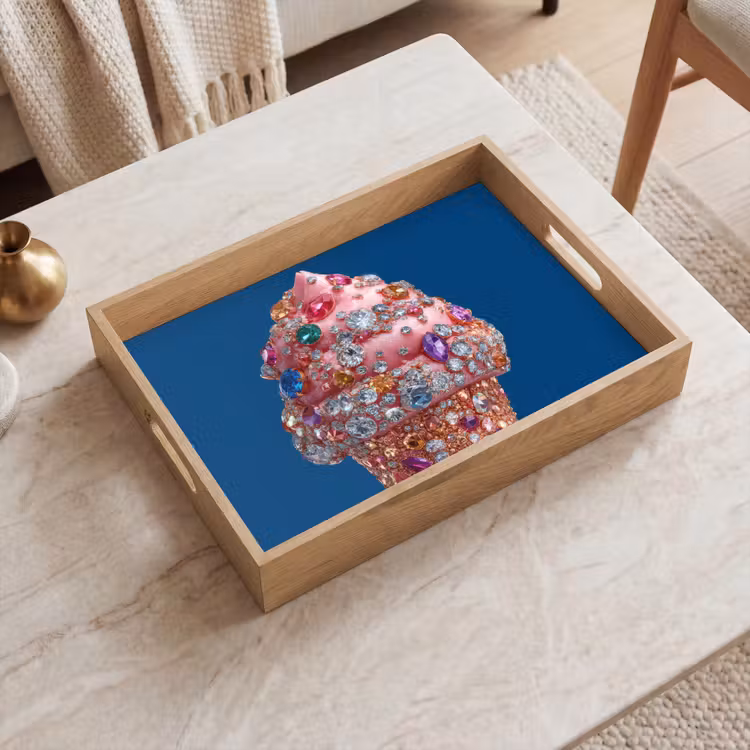 Vassoio - Cono gelato - Strass - Blu — 2