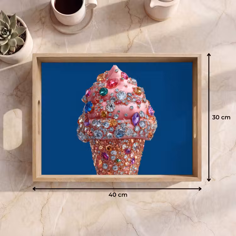 Vassoio - Cono gelato - Strass - Blu — 7