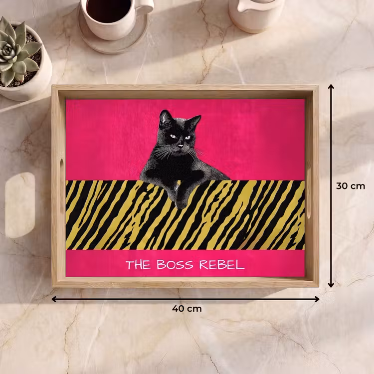 Vassoio - Gatto - Capo - Rosa - Stampa tigre — 7