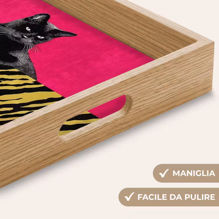 Vassoio - Gatto - Capo - Rosa - Stampa tigre — 8