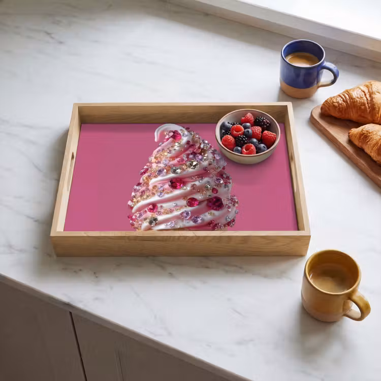 Vassoio - Gelato soft - Gemme - Rosa - cono — 3