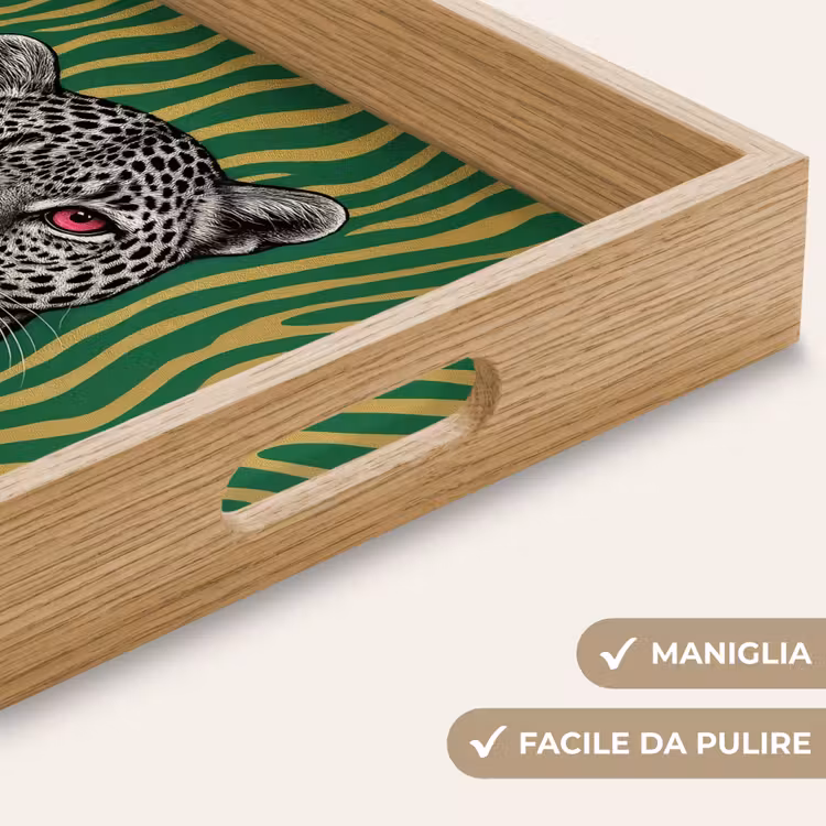 Vassoio - Pantera - Motivo zebrato - Verde — 8