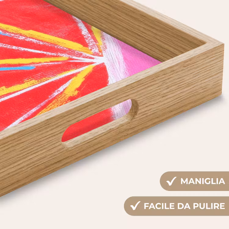 Vassoio - Pompelmo - Dipinto - Rosa - Righe — 8