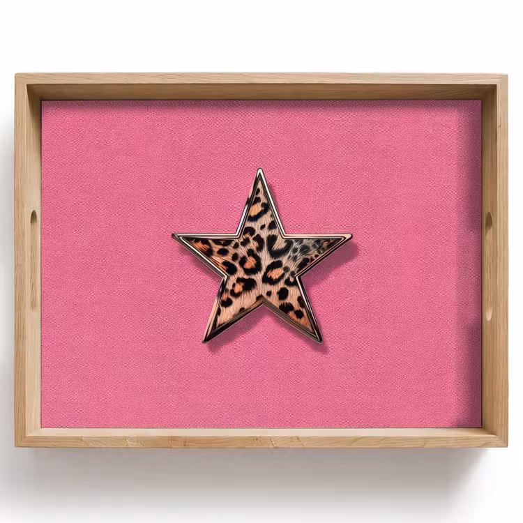 Vassoio - Stella - Leopardo - Stampa - Rosa — 1