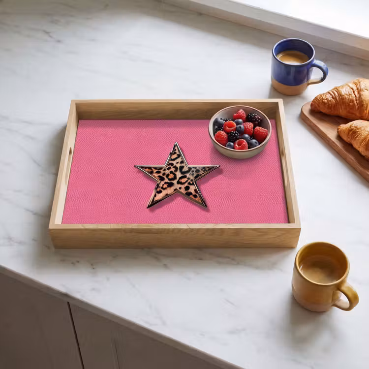 Vassoio - Stella - Leopardo - Stampa - Rosa — 3
