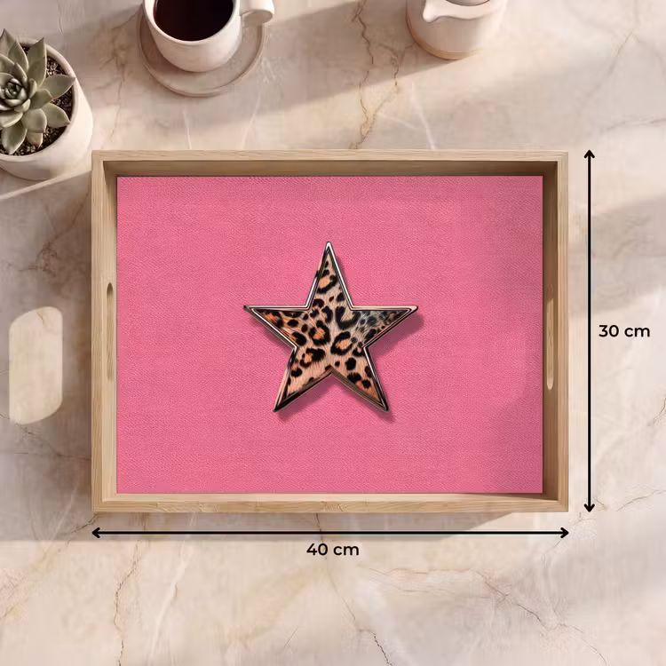 Vassoio - Stella - Leopardo - Stampa - Rosa — 7