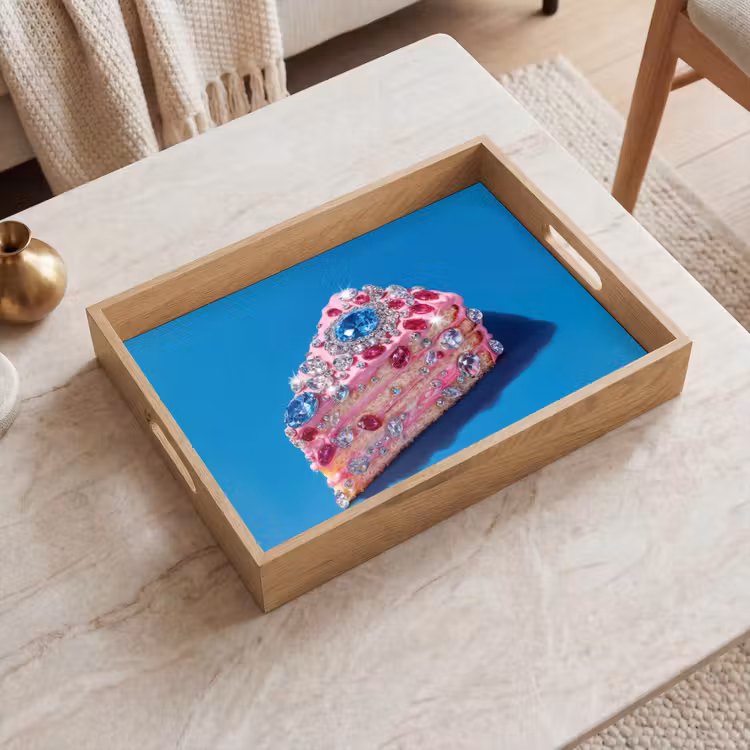 Vassoio - Torta - Gemme - Glitter - Rosa — 2