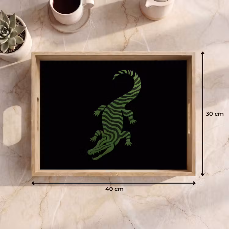Vassoio - Coccodrillo - Verde - Tigrato - A strisce — 7