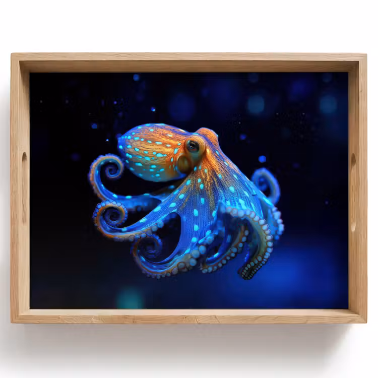 Vassoio - Polpo - Puntini - Blu - Mare — 1
