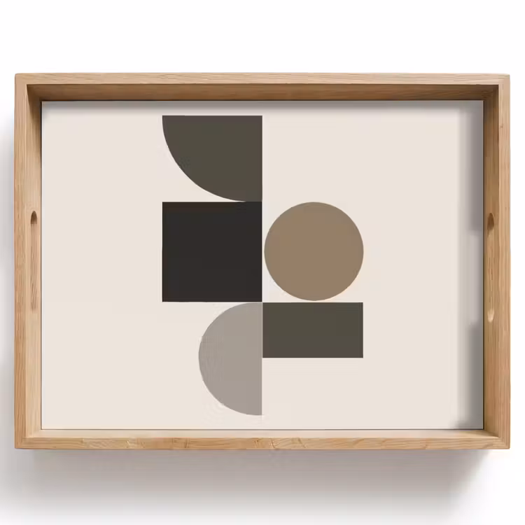 Vassoio - Toni della terra - Composizione astratta - Forme semplici — 1