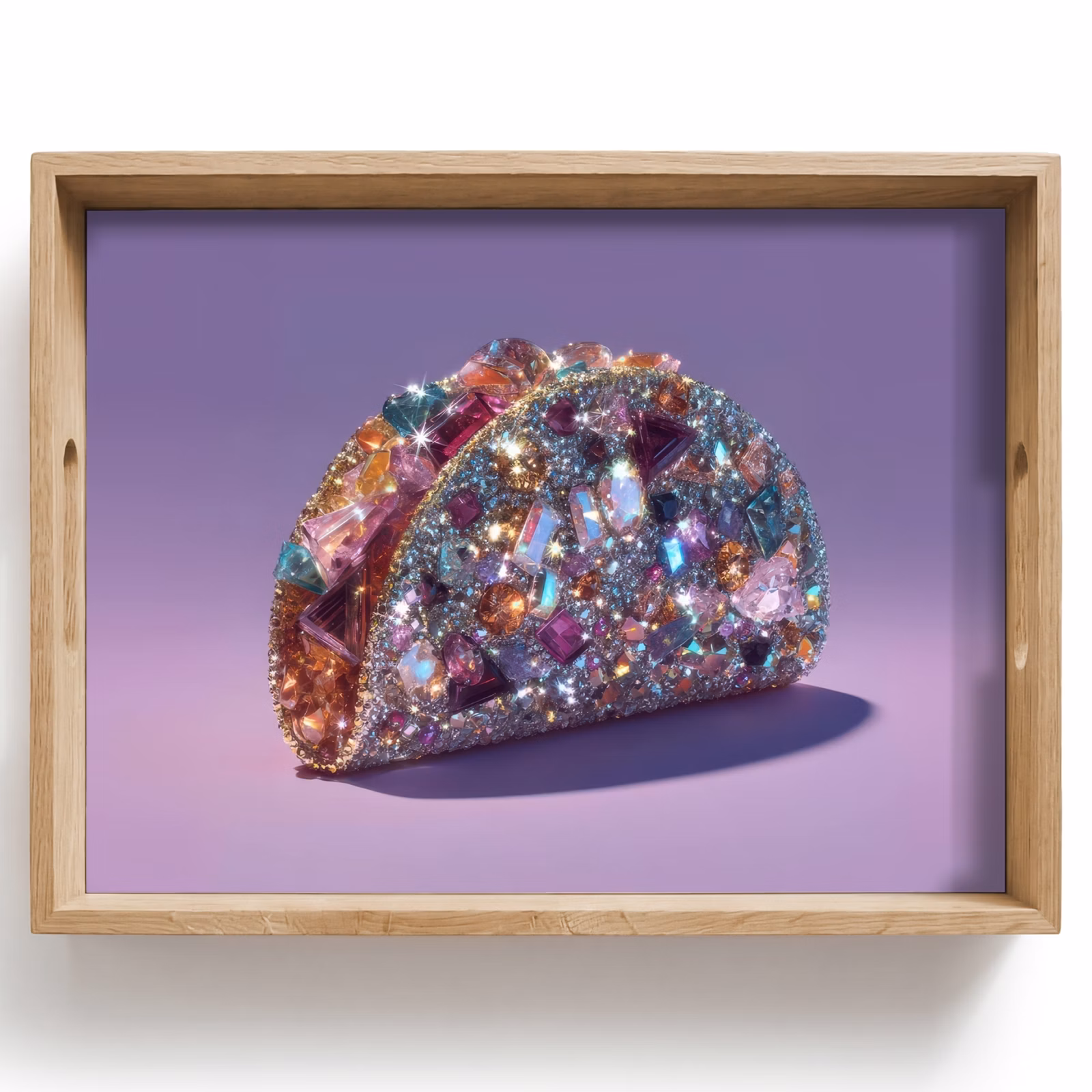 Vassoio - Gemme - Brillantini - Viola - Colorato — 1