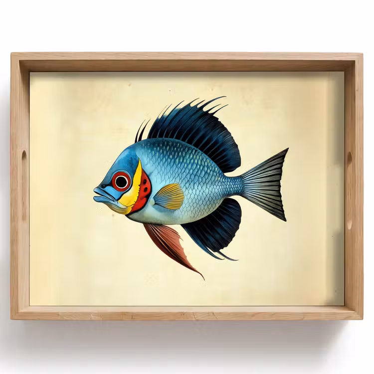 Vassoio - Blu - Branchie - Pesce - Illustrazione — 1