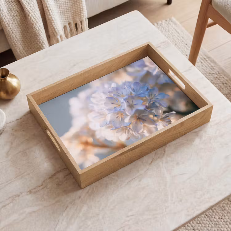 Vassoio - Fiori - Azzurro - Sfumato - Grappoli — 2