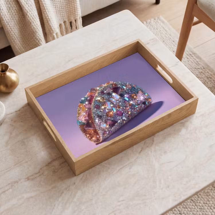 Vassoio - Gemme - Brillantini - Viola - Colorato — 2