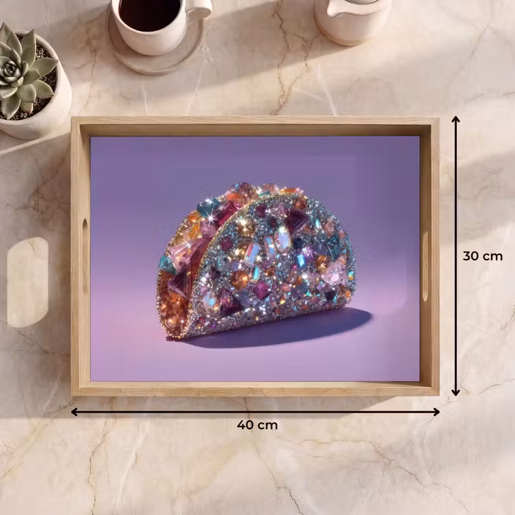 Vassoio - Gemme - Brillantini - Viola - Colorato — 7