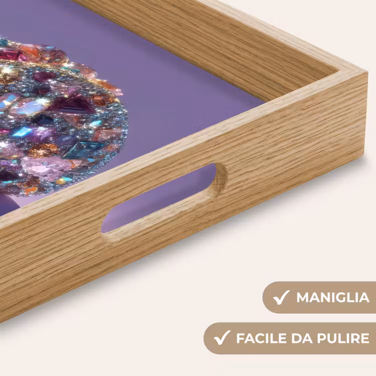 Vassoio - Gemme - Brillantini - Viola - Colorato — 8