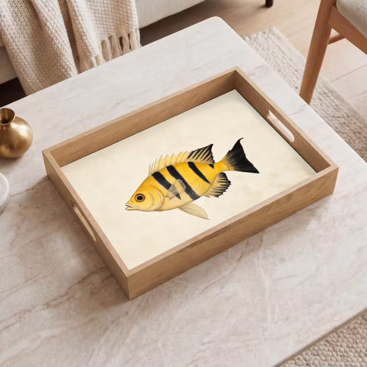 Vassoio - Giallo - Pesce - Strisce - Tropicale — 2