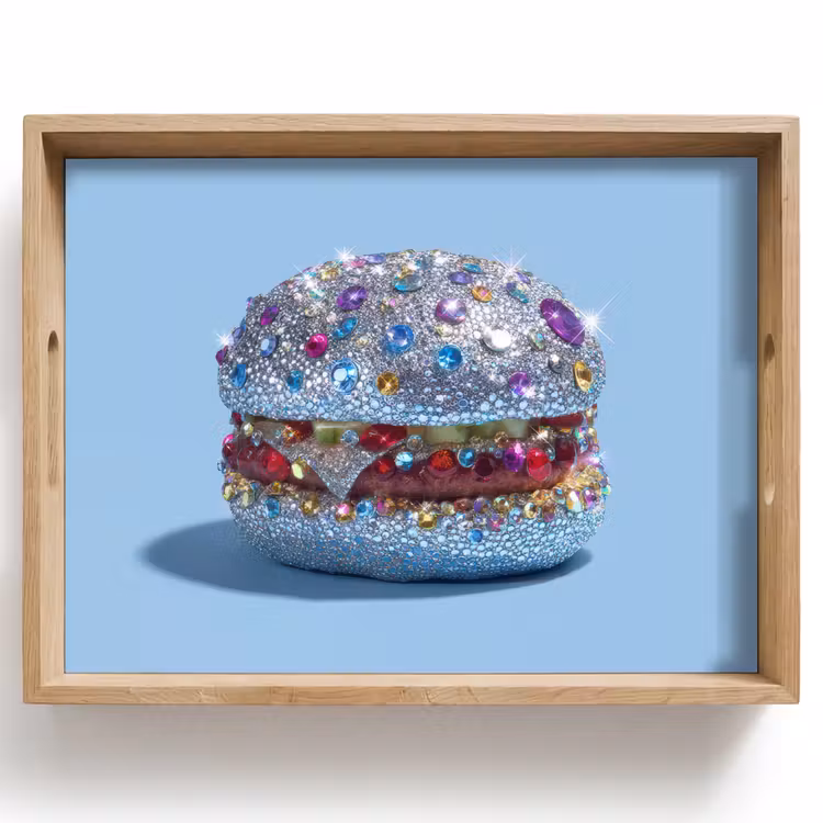 Vassoio - Glitter - Hamburger - Blu — 1
