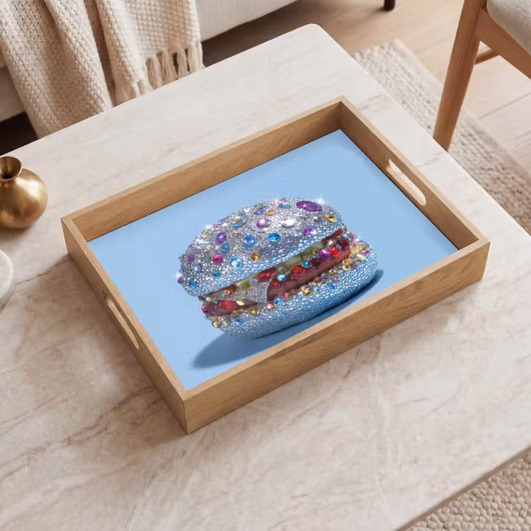 Vassoio - Glitter - Hamburger - Blu — 2