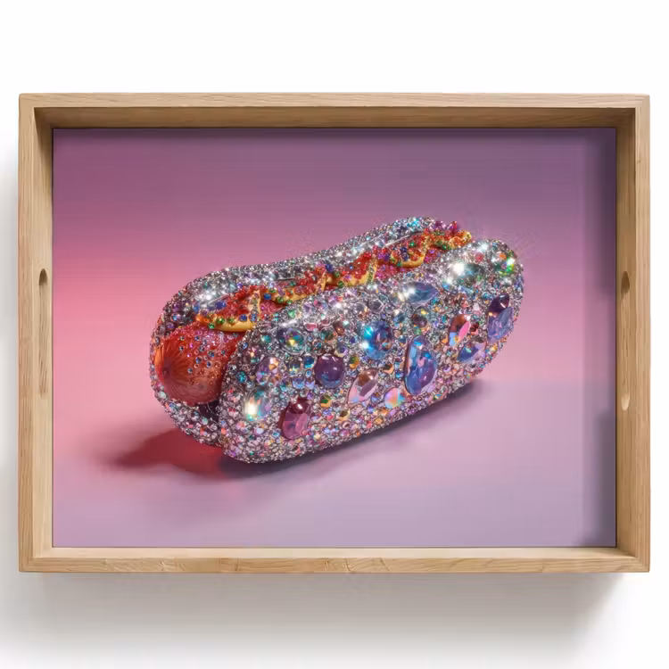 Vassoio - Hot dog - Strass - Glitter - Viola — 1