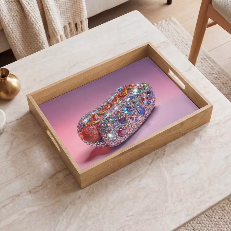 Vassoio - Hot dog - Strass - Glitter - Viola — 2