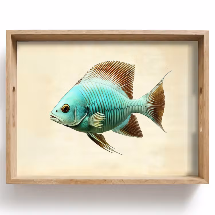 Vassoio - Scaglie - Pesce - Menta - Minimalista — 1