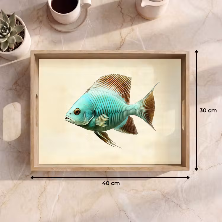 Vassoio - Scaglie - Pesce - Menta - Minimalista — 7