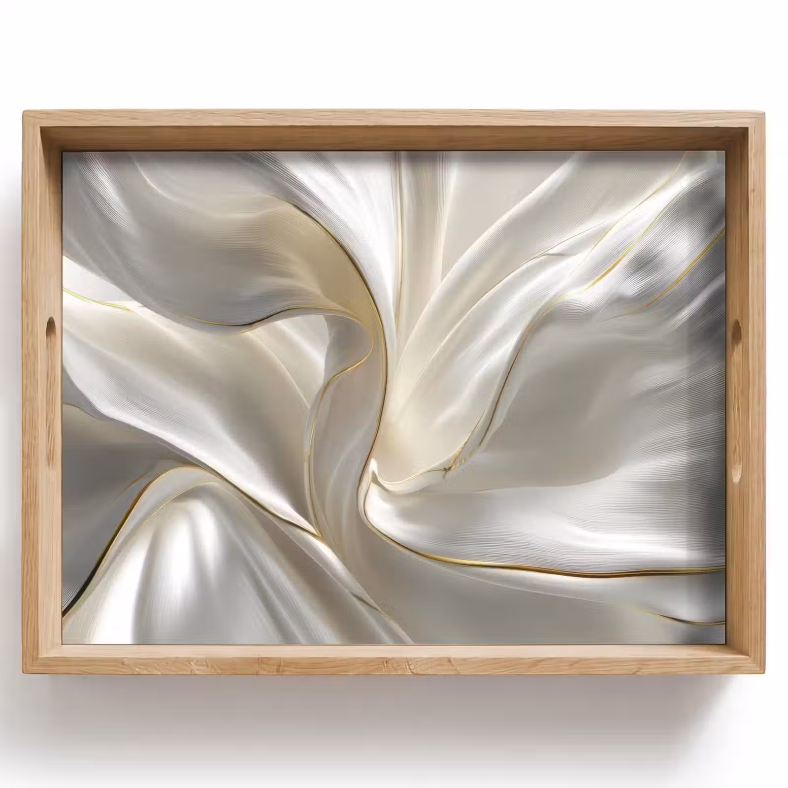Vassoio - Tessuto - Pieghe - Oro — 1