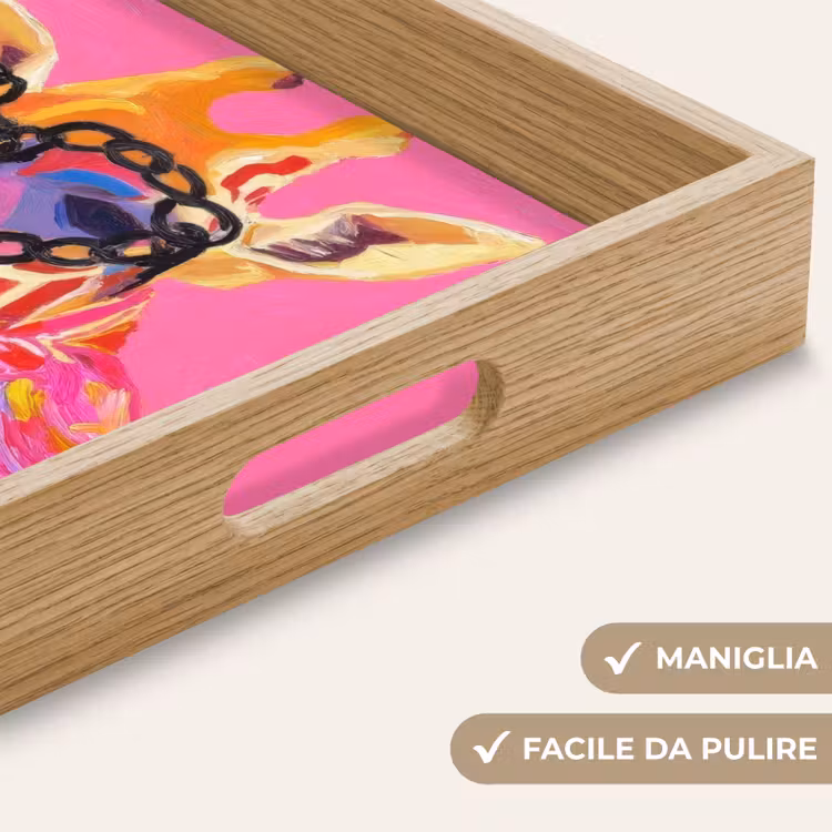 Vassoio - Giraffa - Rosa - Occhiali - Sciarpa — 8