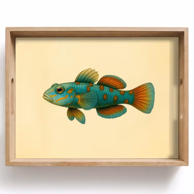 Vassoio - Pesce - Blu - Puntini - Squame — 1