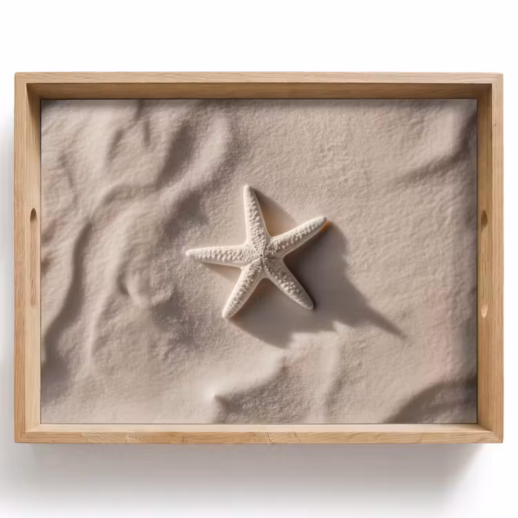 Vassoio - Spiaggia - Stella marina - Sabbia - Beige — 1