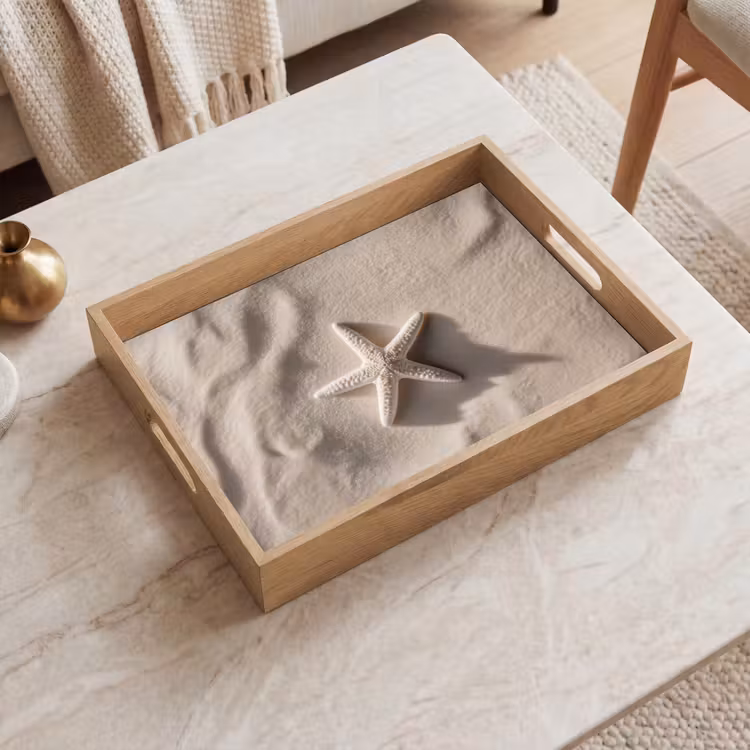 Vassoio - Spiaggia - Stella marina - Sabbia - Beige — 2