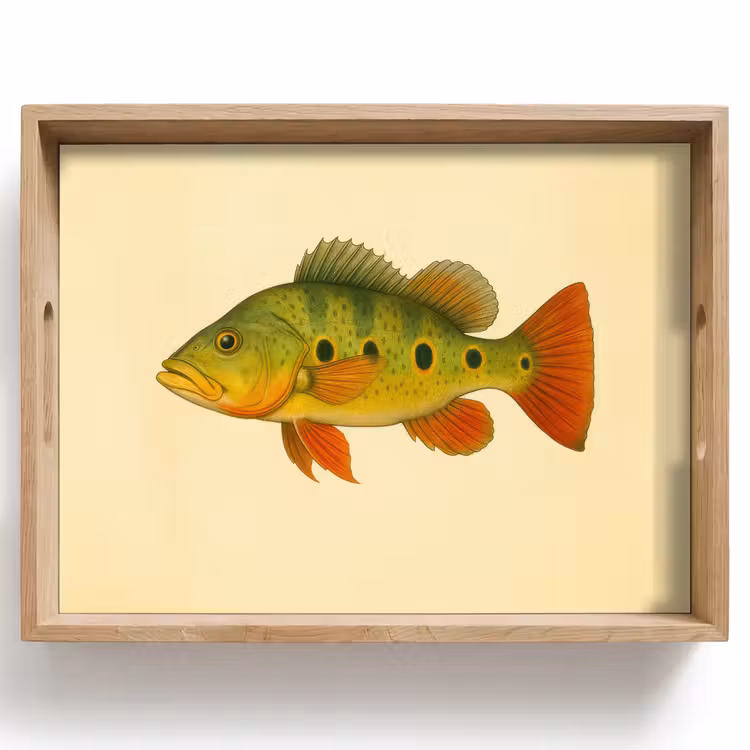 Vassoio - Squame - Pesce - Verde - Illustrazione — 1