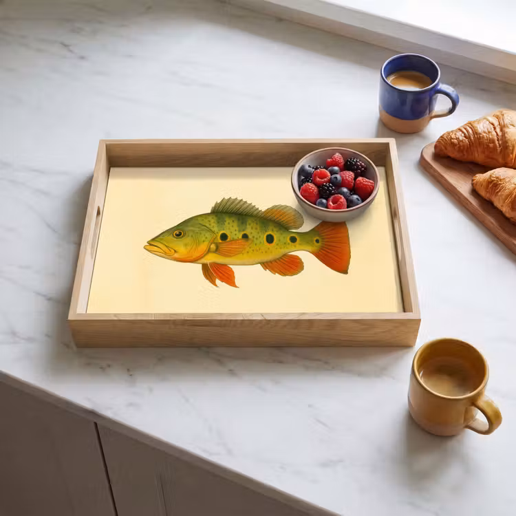 Vassoio - Squame - Pesce - Verde - Illustrazione — 3