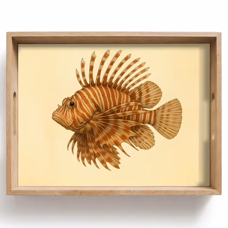 Vassoio - Strisce - Pesce - Rotondo - Spine — 1