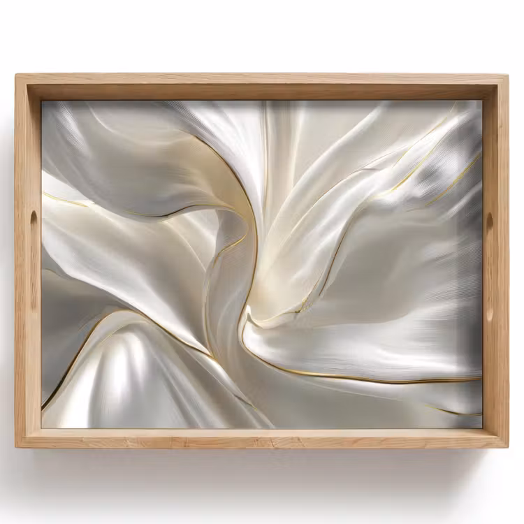 Vassoio - Tessuto - Pieghe - Oro — 1