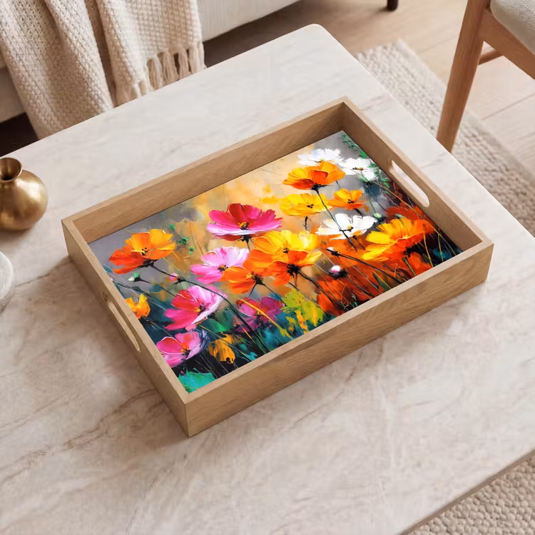 Vassoio - Colori vivaci - Petali - Astratto — 2