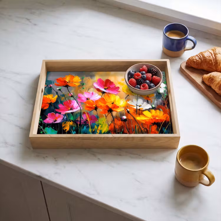 Vassoio - Colori vivaci - Petali - Astratto — 3