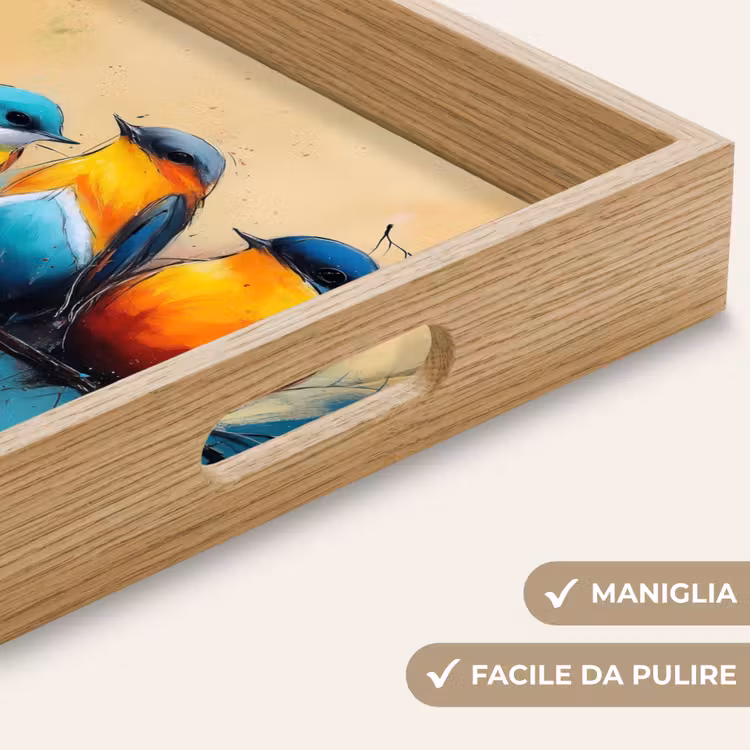 Vassoio - Uccelli - Colorato - Ramo - Astratto — 8